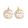 Rack Plating Brass Micro Pave Cubic Zirconia Pendants KK-SZ0006-10-1