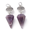 Natural Amethyst Pendants G-O194-22-2