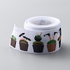 Halloween Flat Printed Polyester Grosgrain Ribbons OCOR-WH0078-51C-2