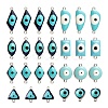 32Pcs 8 Style Platinum Alloy Enamel Links Connectors ENAM-LS0001-84-2