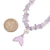 Natural Ametrine Chip & Imitaton Round Pearl Beaded Adjustable Necklaces NJEW-JN05227-04-3