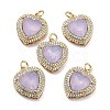 Eco-Friendly Brass Micro Pave Cubic Zirconia Pendants ZIRC-H122-03G-01-2