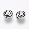 Tibetan Style Alloy Flat Round Carved Vortex Beads LS-TIBEB-5437-AS-FF-2