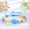 Ocean Style Fish Porcelain Bead Braided Bracelets LS-YA5775-4