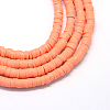 Flat Round Handmade Polymer Clay Bead Spacers X-CLAY-R067-4.0mm-19-1