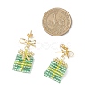 Handmade Glass Seed Beads Dangle Stud Earrings EJEW-MZ00545-02-4
