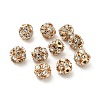 10mm Brass Crystal Rhinestone Beads KK-S519-01C-01G-2