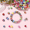 200Pcs 2 Styles Opaque Stripe Resin European Beads RESI-SP0001-42-5