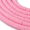 Flat Round Handmade Polymer Clay Beads CLAY-R067-6.0mm-28-4