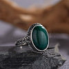 925 Sterling Silver with Natural Malachite Finger Rings WGB2E64-20-1