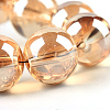 Electroplate Glass Beads Strands EGLA-Q062-8mm-A12-4