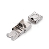 Non-Tarnish Smooth Surface 201 Stainless Steel Watch Band Clasps X-STAS-R063-61-3