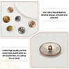 36Pcs 6 Styles 1-Hole Zinc Alloy Shank Buttons BUTT-OC0001-38-4