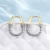 Brass Micro Pave Clear Cubic Zirconia Hoop Earrings EJEW-H158-17A-GP-2