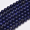 Dyed Natural Lapis Lazuli Round Beads Strands X-G-M169-10mm-05-1