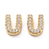 Rack Plating Brass Micro Pave Clear Cubic Zirconia Beads KK-G500-30G-U-1
