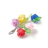 Rose Resin Pendants PALLOY-JF03758-4