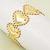 Heart Brass Cuff Bangles for Women BJEW-Z163-01G-1