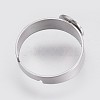 Tarnish Resistant Adjustable 304 Stainless Steel Pad Ring Settings STAS-I088-I-01P-3