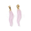 Handmade Lampwork with Brass Pendants KK-Q095-02B-08-1