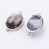 Brass Natural Agate Links connectors G-E398-03I-1
