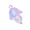 Mushroom Transparent Glass Pendants PALLOY-JF03654-02-4