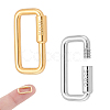 2Pcs 2 Colors 925 Sterling Silver Screw Carabiner Lock Charms STER-NB0001-21-1