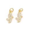 Brass Micro Pave Clear Cubic Zirconia Pendants KK-F931-32G-1