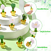 8Pcs 4 Styles Potted Plant Glass Figurines DJEW-CJ0001-11-3