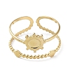304 Stainless Steel Open Cuff Ring Components STAS-F301-03G-2