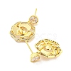 Flower Shape Brass Micro Pave Cubic Zirconia Dangle Stud Earring Findings EJEW-P237-02G-2