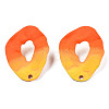 Spray Painted Iron Stud Earring Findings IFIN-N008-022C-2