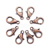 Red Copper Tone Zinc Alloy Lobster Claw Clasps X-E102-NFR-1