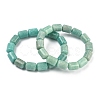 Column Natural Amazonite Beads Stretch Bracelets for Women Men BJEW-A148-01A-17-4