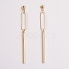 Brass Bar Dangle Stud Earrings EJEW-JE03339-1