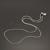 Anti-Tarnish Rhodium Plated 925 Sterling Silver Boston Link Chain Necklaces STER-E033-56-3