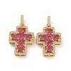 Brass Micro Pave Clear Cubic Zirconia Pendants ZIRC-F135-24G-01B-2