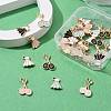 32Pcs 8 Style Zinc Alloy Enamel Pendants ENAM-LS0001-12LG-6