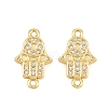 Brass Micro Pave Clear Cubic Zirconia Connector Charms CU-CBAB719-07G-C-1