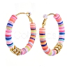 Heishi Beaded Hoop Earrings X-EJEW-JE04081-2