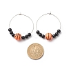 Sport Theme Acrylic Round Beaded Hoop Earrings EJEW-JE04977-5