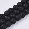 Spray Painted Natural Lava Rock Beads Strands G-N0324-B-01-1