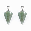 Cone/Spike/Pendulum Natural Green Aventurine Stone Pendants G-R278-79-1