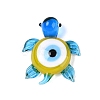 Handmade Lampwork Turtle with Evil Eye Figurine Display Decorations LAMP-N034-25-2