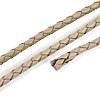 Braided Cowhide Leather Cord NWIR-N005-01O-3mm-3
