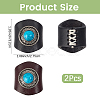 2Pcs 2 Colors Leather & Alloy & Synthetic Turquoise Scarf Clips AJEW-CL0005-24A-2