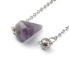 Chakra Natural Amethyst Hexagonal Pointed Dowsing Pendulums FIND-WH0144-05C-2