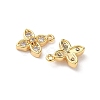 Brass Micro Pave Clear Cubic Zirconia Charms X-KK-D504-12G-2