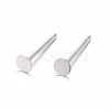 925 Sterling Silver Flat Pad  Stud Earring Findings STER-K167-045B-S-1