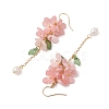 Shell Pearl Dangle Earrings EJEW-TA00617-03-4